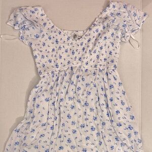Hollister California, Size Medium Regular, Blue and White Mini Dress